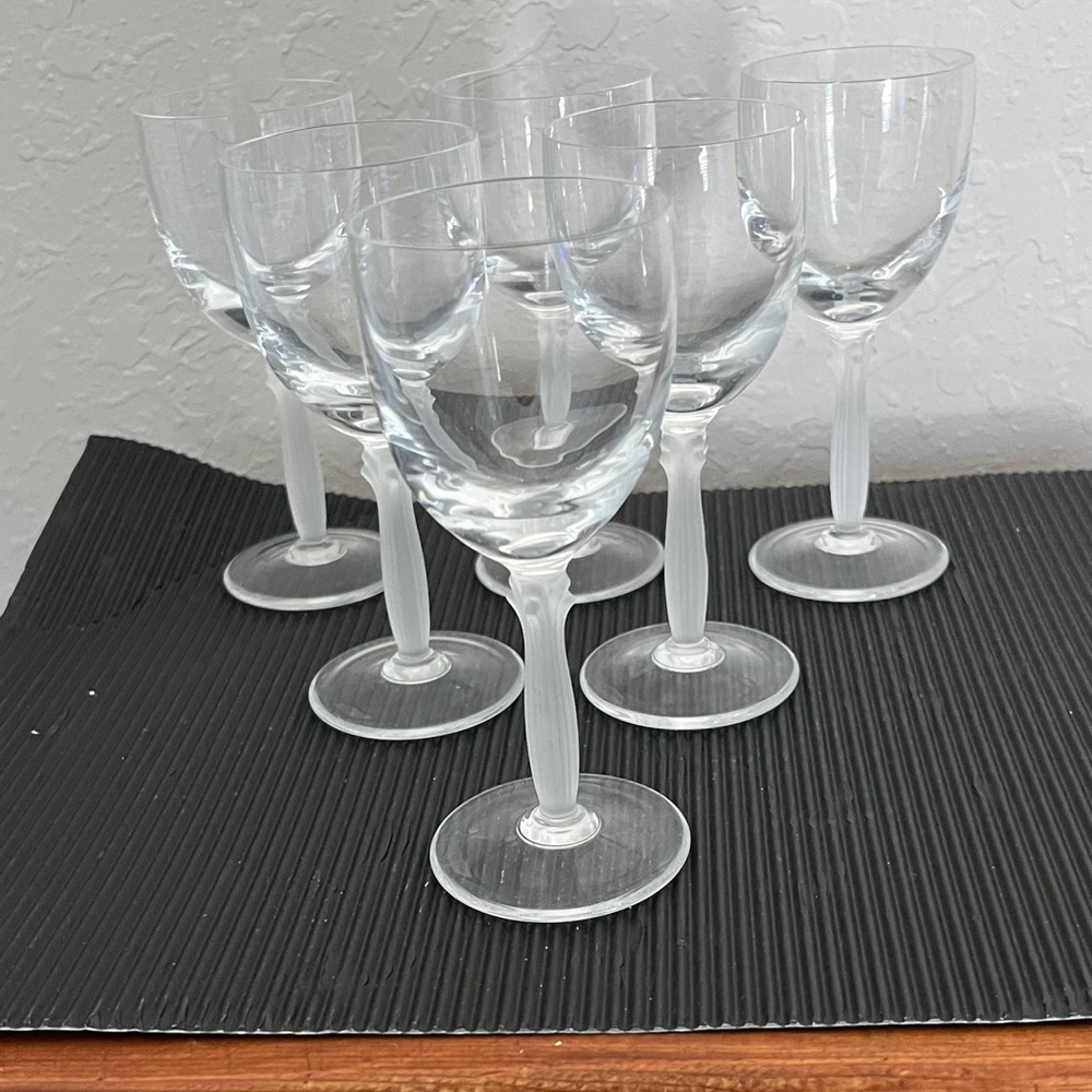 Vintage Crystal Frosted Cordial Goblets - Set of 6 1970’s